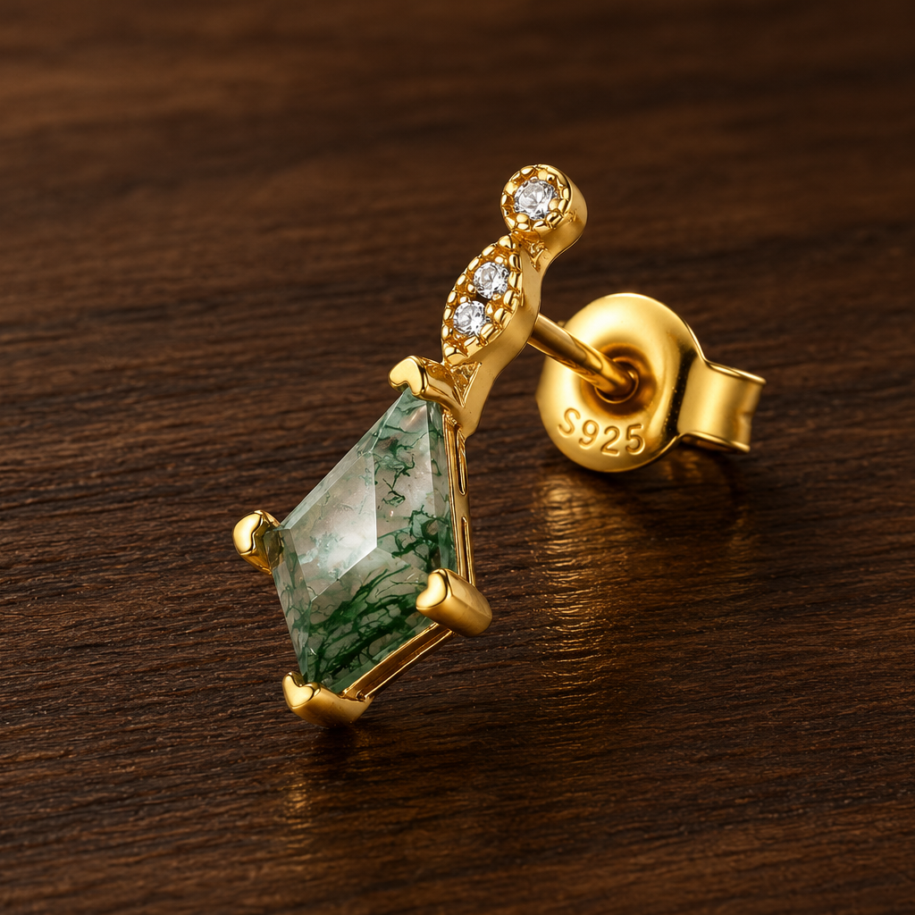BOUCLES D'OREILLES AGATE D'OR