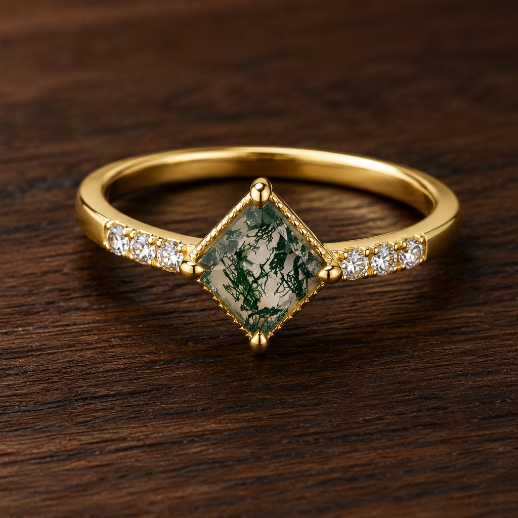 BAGUE AGATE D'OR
